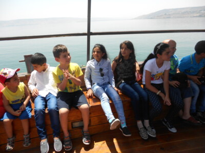 On the Sea of Galilee during the annual spring trip.
